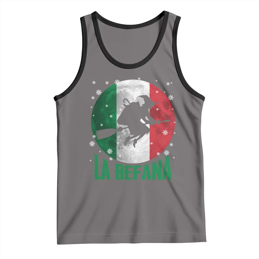 La Befana Italian Christmas Tank Top Xmas Witch Folklore Italy Holiday TS11 Deep Heather Black Print Your Wear