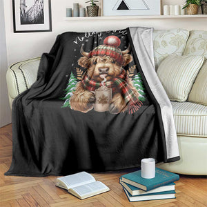 Scottish Christmas Throw Blanket Nollaig Chridheil Gaelic Xmas Higland Cow TS11 Print Your Wear