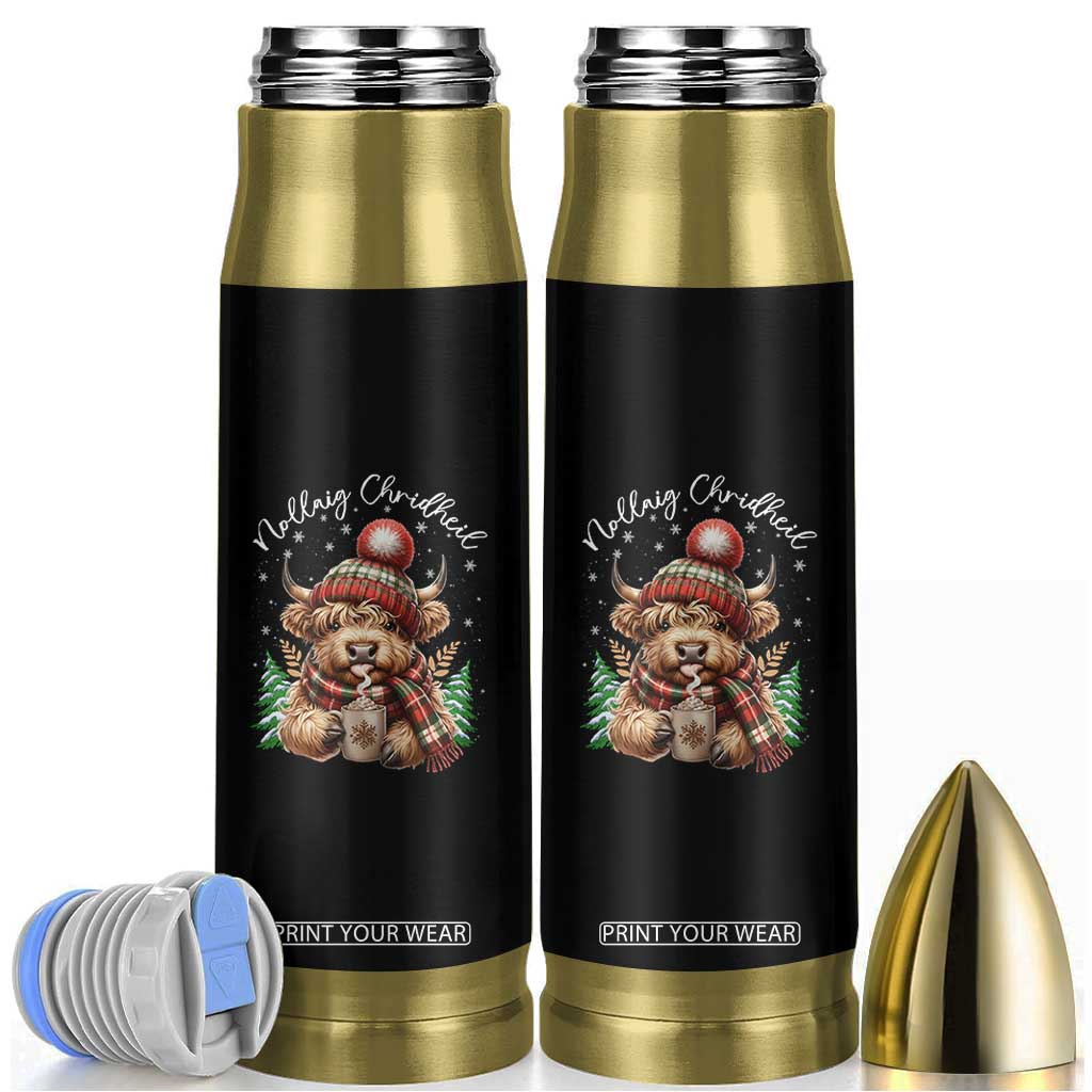 Scottish Christmas Bullet Tumbler Nollaig Chridheil Gaelic Xmas Higland Cow TS11 Black Print Your Wear