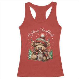 Scottish Christmas Racerback Tank Top Nollaig Chridheil Gaelic Xmas Higland Cow TS11 Red Print Your Wear