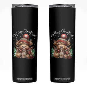 Scottish Christmas Skinny Tumbler Nollaig Chridheil Gaelic Xmas Higland Cow TS11 Black Print Your Wear
