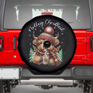 Scottish Christmas Spare Tire Cover Nollaig Chridheil Gaelic Xmas Higland Cow TS11 Black Print Your Wear