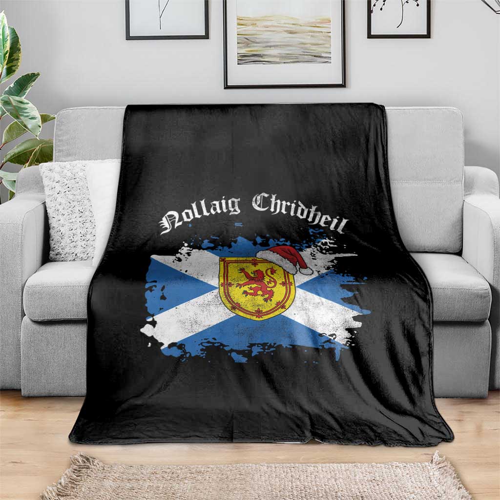 Scottish Christmas Throw Blanket Nollaig Chridheil Gaelic Xmas Scotland Lion Rampant TS11 Print Your Wear