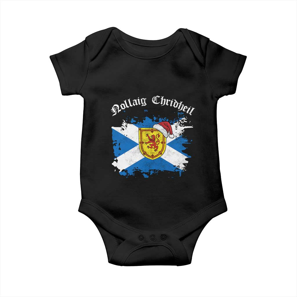 Scottish Christmas Baby Onesie Nollaig Chridheil Gaelic Xmas Scotland Lion Rampant TS11 Black Print Your Wear