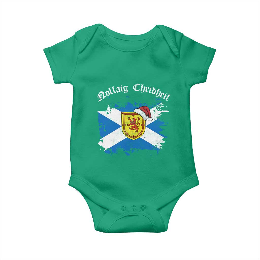 Scottish Christmas Baby Onesie Nollaig Chridheil Gaelic Xmas Scotland Lion Rampant TS11 Irish Green Print Your Wear