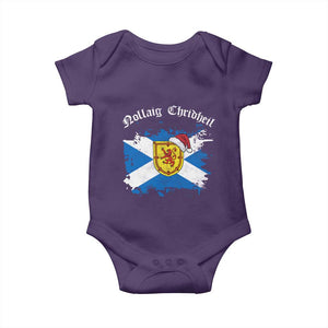 Scottish Christmas Baby Onesie Nollaig Chridheil Gaelic Xmas Scotland Lion Rampant TS11 Purple Print Your Wear