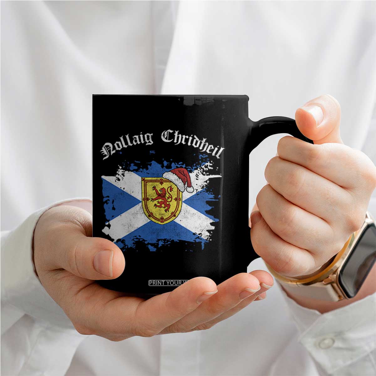 Scottish Christmas Coffee Mug Nollaig Chridheil Gaelic Xmas Scotland Lion Rampant TS11 Print Your Wear