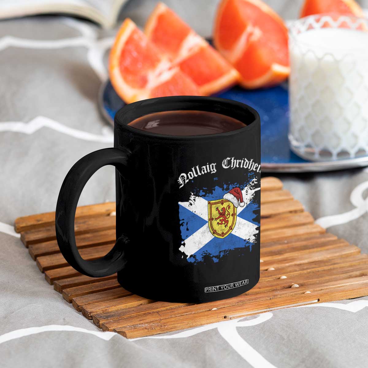 Scottish Christmas Coffee Mug Nollaig Chridheil Gaelic Xmas Scotland Lion Rampant TS11 Print Your Wear