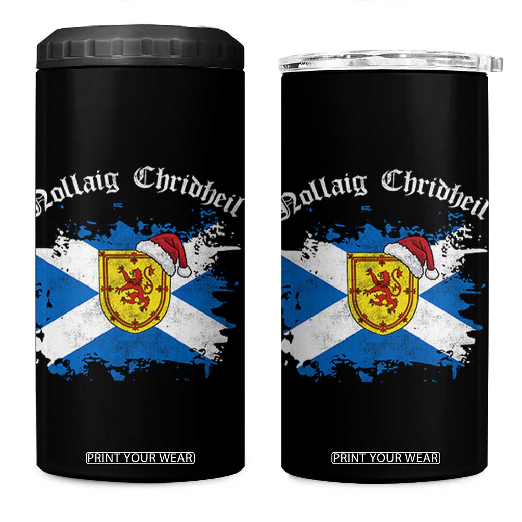 Scottish Christmas 4 in 1 Can Cooler Tumbler Nollaig Chridheil Gaelic Xmas Scotland Lion Rampant TS11 One Size: 16 oz Black Print Your Wear