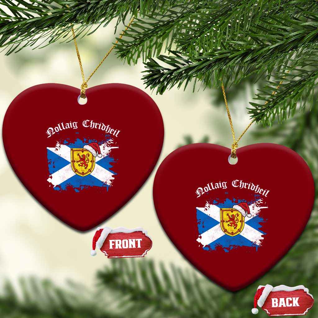 Scottish Christmas Ceramic Ornament Nollaig Chridheil Gaelic Xmas Scotland Lion Rampant TS11 Print Your Wear