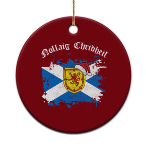 Scottish Christmas Ceramic Ornament Nollaig Chridheil Gaelic Xmas Scotland Lion Rampant TS11 1pc Red Print Your Wear