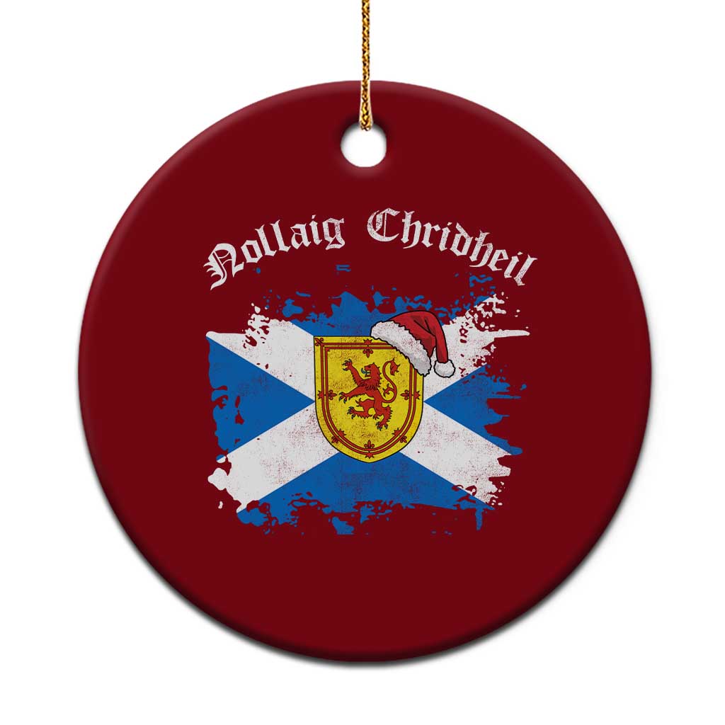 Scottish Christmas Ceramic Ornament Nollaig Chridheil Gaelic Xmas Scotland Lion Rampant TS11 1pc Red Print Your Wear