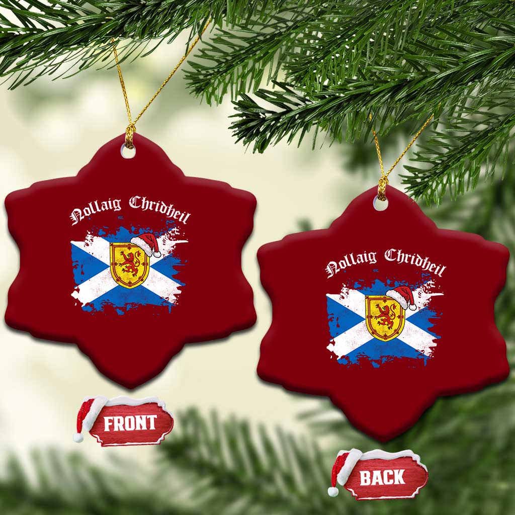 Scottish Christmas Ceramic Ornament Nollaig Chridheil Gaelic Xmas Scotland Lion Rampant TS11 Print Your Wear