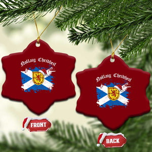 Scottish Christmas Ceramic Ornament Nollaig Chridheil Gaelic Xmas Scotland Lion Rampant TS11 Print Your Wear