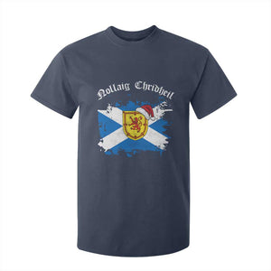 Scottish Christmas T Shirt For Kid Nollaig Chridheil Gaelic Xmas Scotland Lion Rampant TS11 Navy Print Your Wear
