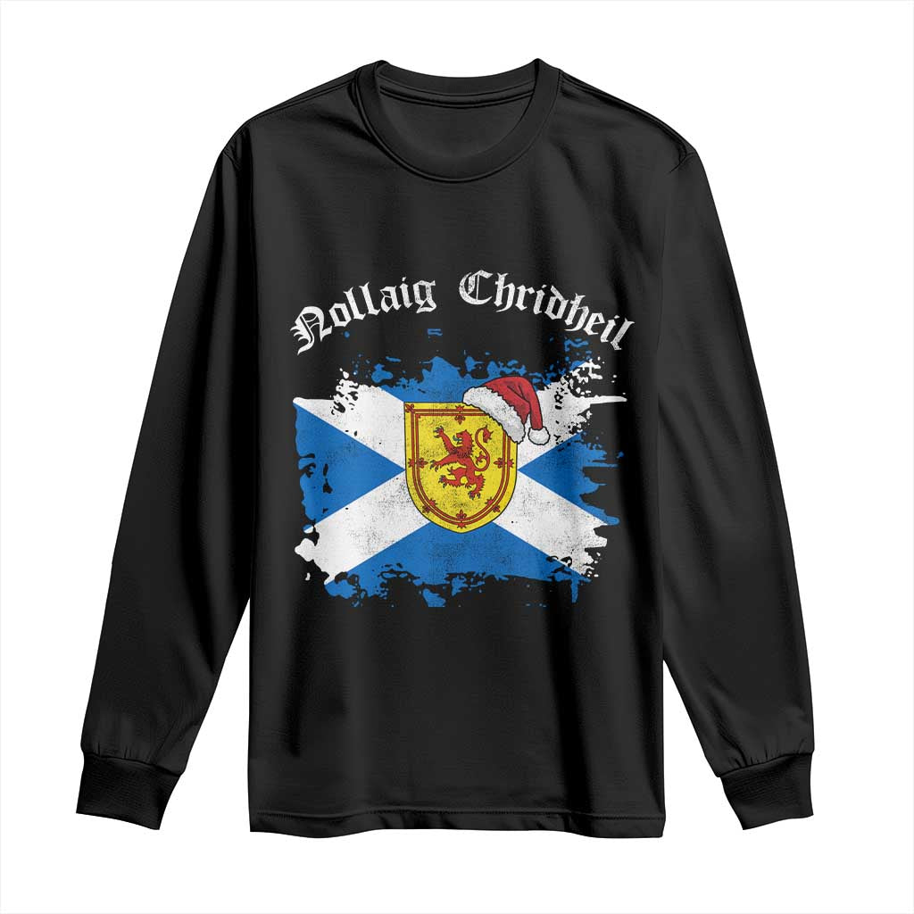 Scottish Christmas Long Sleeve Shirt Nollaig Chridheil Gaelic Xmas Scotland Lion Rampant TS11 Black Print Your Wear