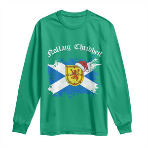 Scottish Christmas Long Sleeve Shirt Nollaig Chridheil Gaelic Xmas Scotland Lion Rampant TS11 Irish Green Print Your Wear