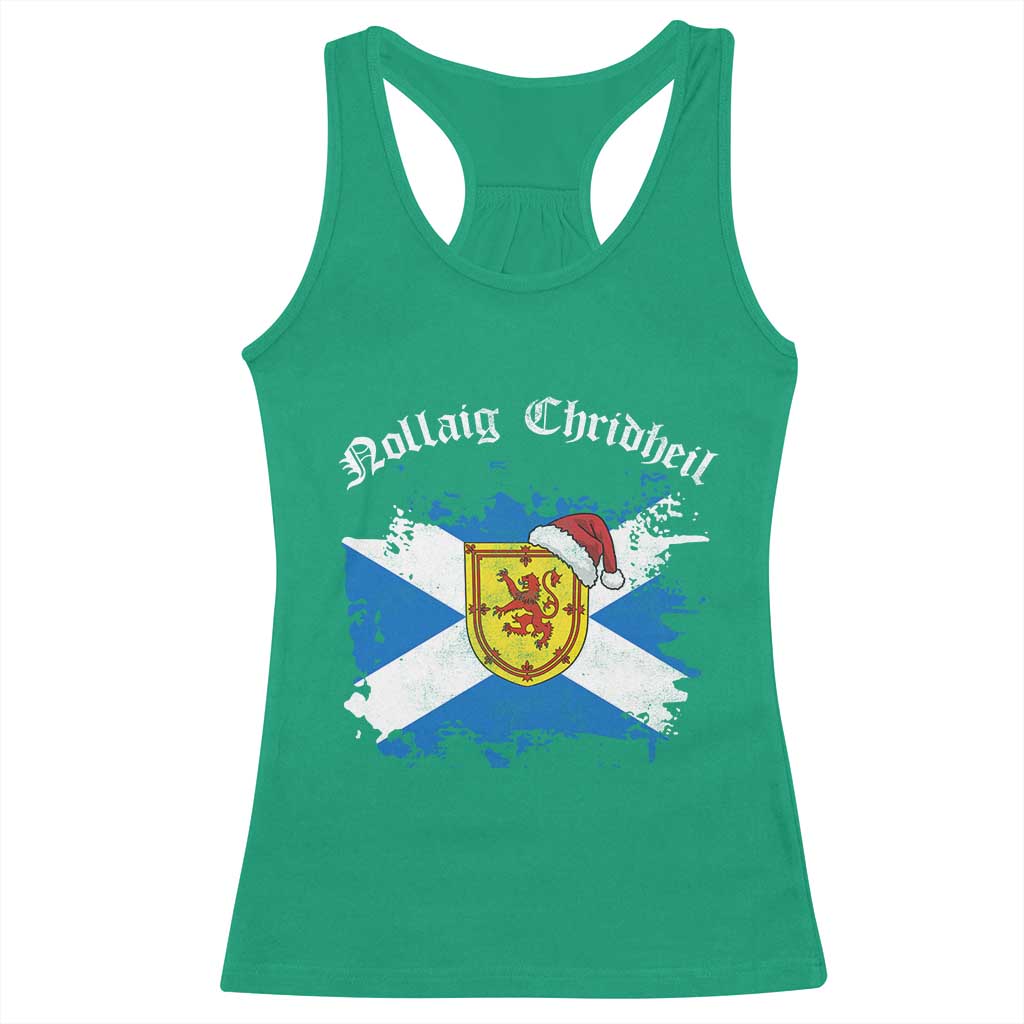 Scottish Christmas Racerback Tank Top Nollaig Chridheil Gaelic Xmas Scotland Lion Rampant TS11 Irish Green Print Your Wear