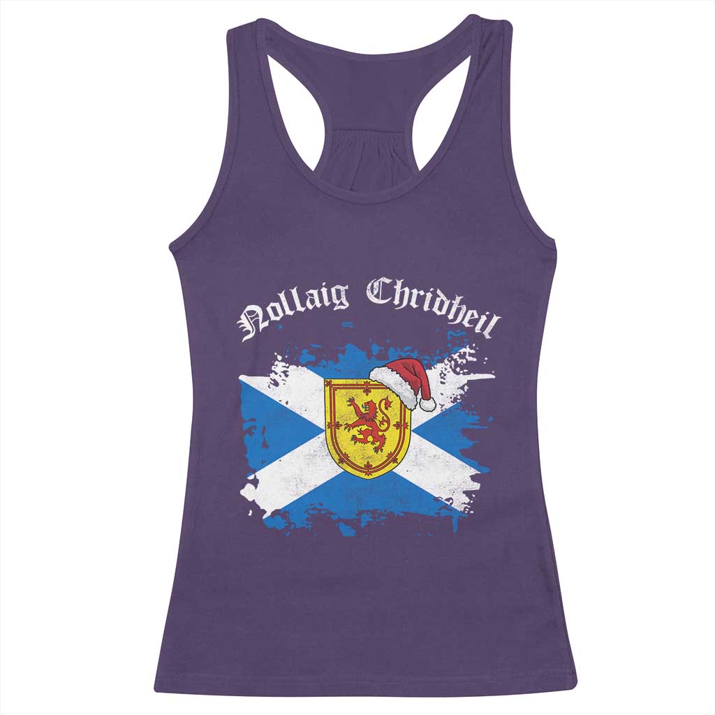 Scottish Christmas Racerback Tank Top Nollaig Chridheil Gaelic Xmas Scotland Lion Rampant TS11 Purple Print Your Wear