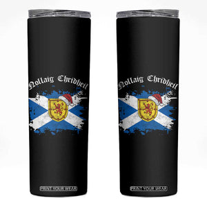 Scottish Christmas Skinny Tumbler Nollaig Chridheil Gaelic Xmas Scotland Lion Rampant TS11 Black Print Your Wear