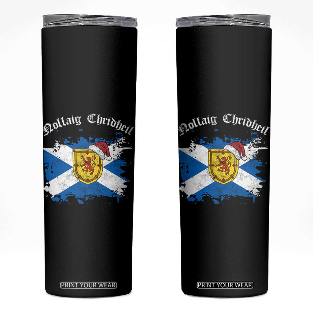 Scottish Christmas Skinny Tumbler Nollaig Chridheil Gaelic Xmas Scotland Lion Rampant TS11 Black Print Your Wear