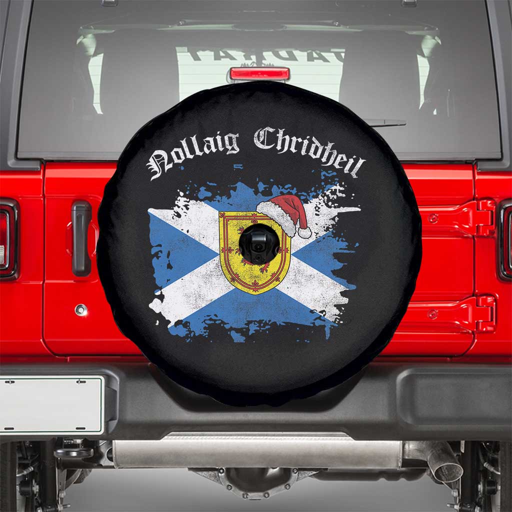 Scottish Christmas Spare Tire Cover Nollaig Chridheil Gaelic Xmas Scotland Lion Rampant TS11 Black Print Your Wear