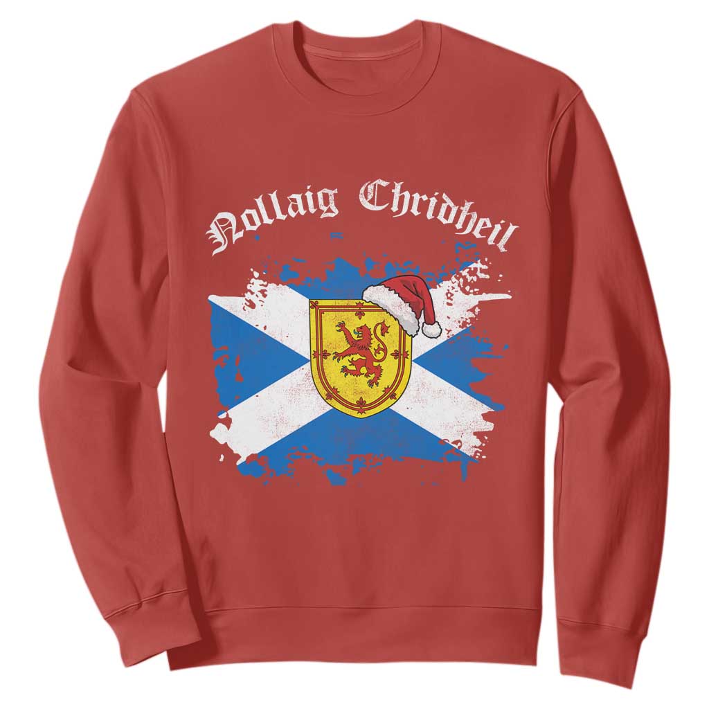 Scottish Christmas Sweatshirt Nollaig Chridheil Gaelic Xmas Scotland Lion Rampant TS11 Red Print Your Wear