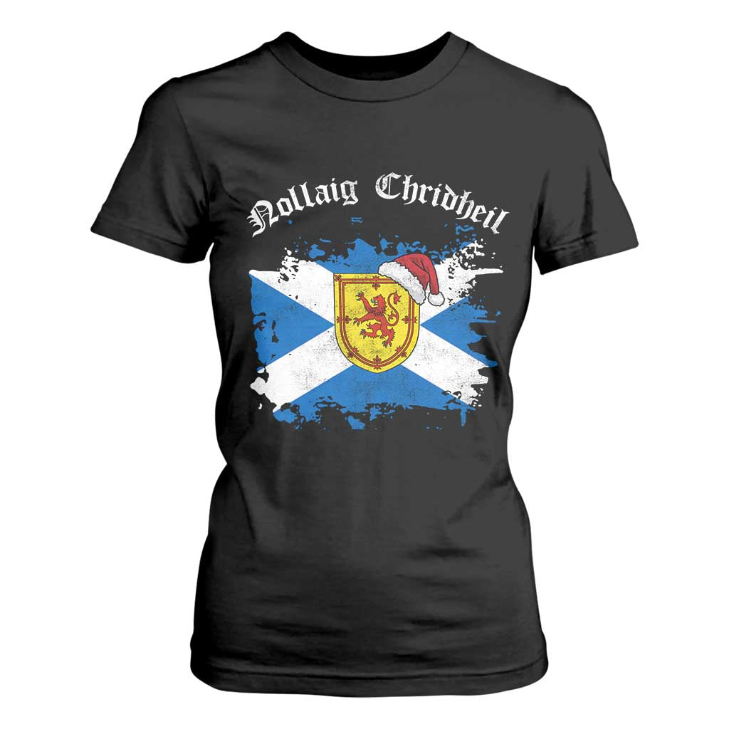 Scottish Christmas T Shirt For Women Nollaig Chridheil Gaelic Xmas Scotland Lion Rampant TS11 Black Print Your Wear