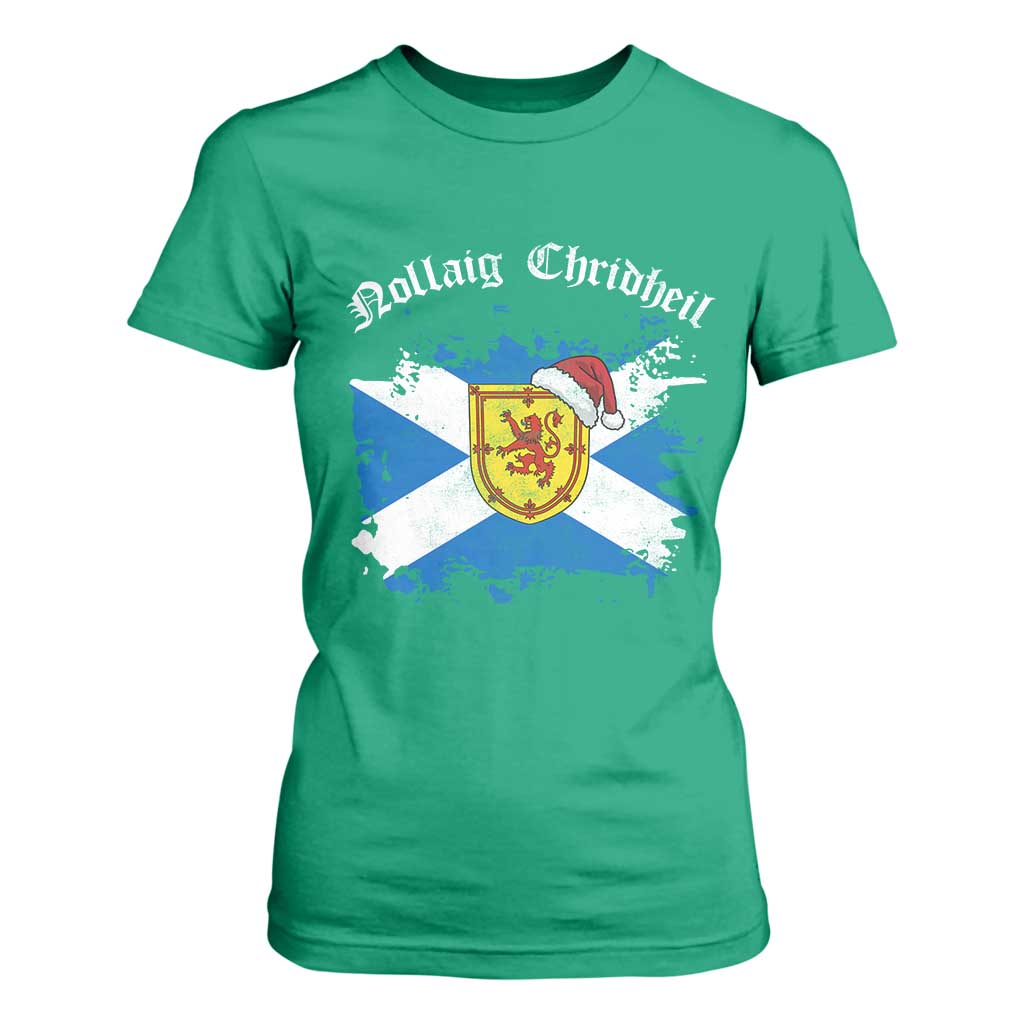 Scottish Christmas T Shirt For Women Nollaig Chridheil Gaelic Xmas Scotland Lion Rampant TS11 Irish Green Print Your Wear