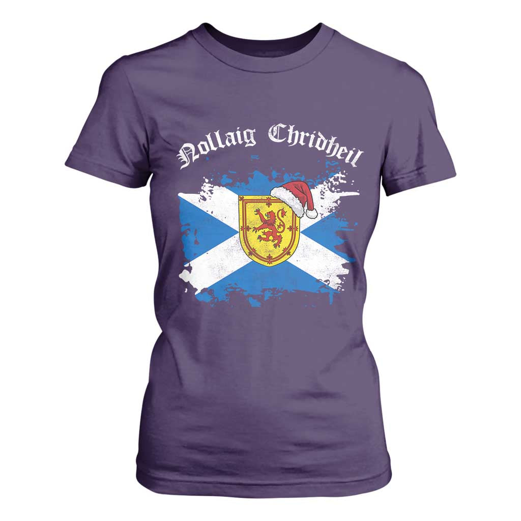 Scottish Christmas T Shirt For Women Nollaig Chridheil Gaelic Xmas Scotland Lion Rampant TS11 Purple Print Your Wear
