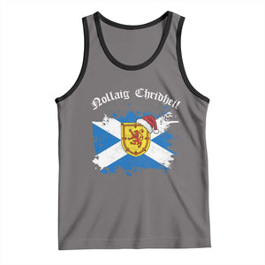 Scottish Christmas Tank Top Nollaig Chridheil Gaelic Xmas Scotland Lion Rampant - Print Your Wear