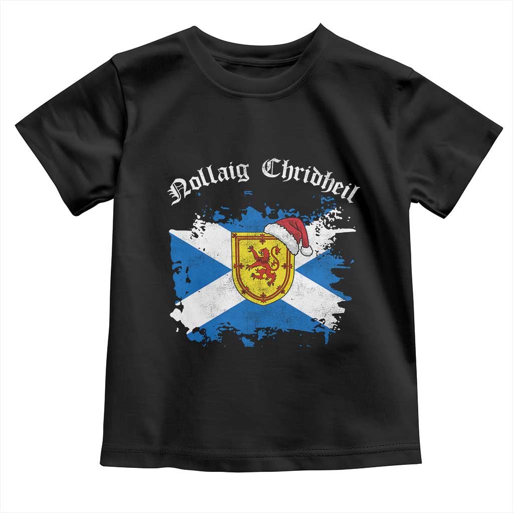 Scottish Christmas Toddler T Shirt Nollaig Chridheil Gaelic Xmas Scotland Lion Rampant TS11 Black Print Your Wear