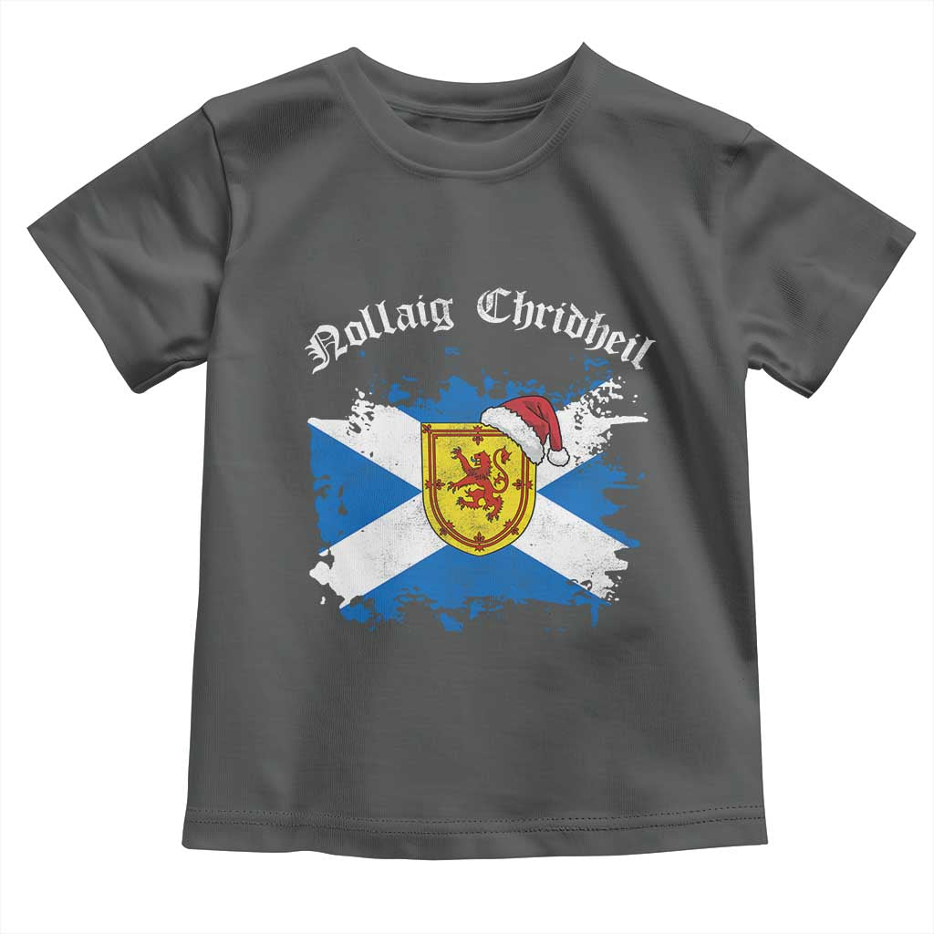 Scottish Christmas Toddler T Shirt Nollaig Chridheil Gaelic Xmas Scotland Lion Rampant TS11 Dark Heather Print Your Wear