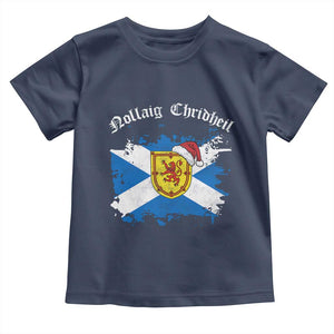 Scottish Christmas Toddler T Shirt Nollaig Chridheil Gaelic Xmas Scotland Lion Rampant TS11 Navy Print Your Wear