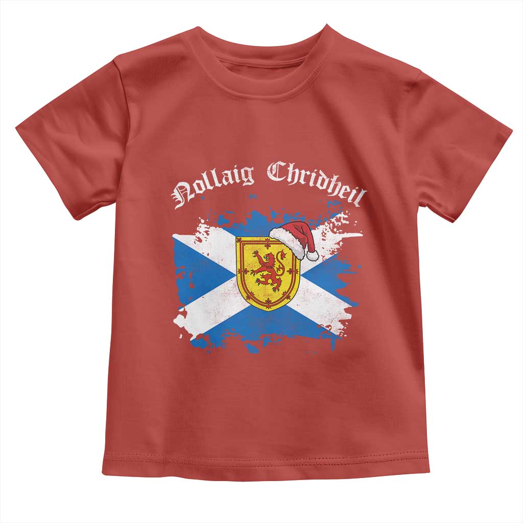 Scottish Christmas Toddler T Shirt Nollaig Chridheil Gaelic Xmas Scotland Lion Rampant TS11 Red Print Your Wear