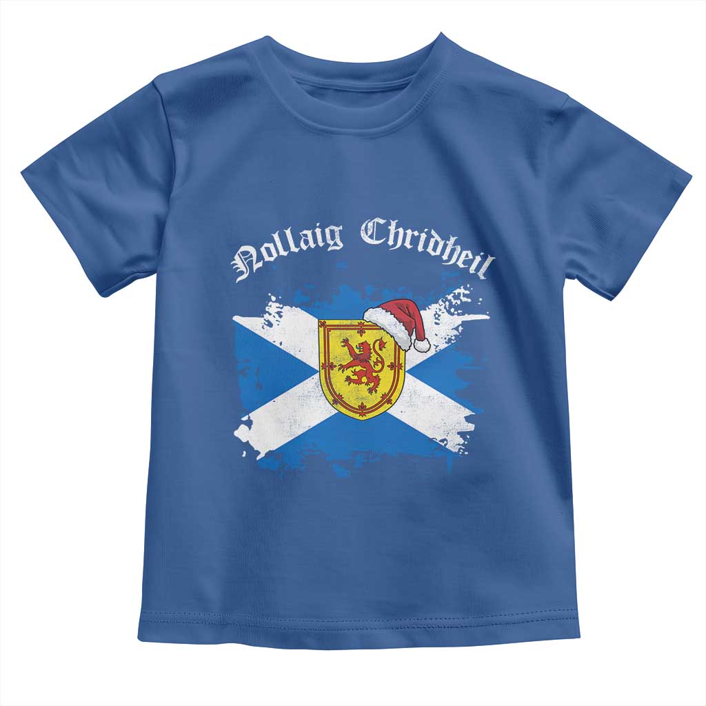 Scottish Christmas Toddler T Shirt Nollaig Chridheil Gaelic Xmas Scotland Lion Rampant TS11 Royal Blue Print Your Wear
