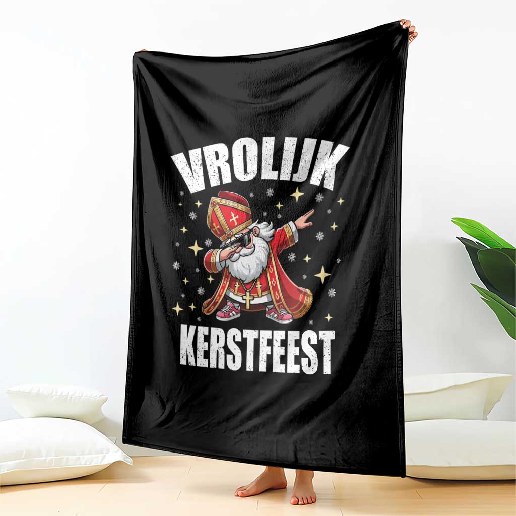 Dutch Christmas Throw Blanket Vrolijk Kerstfeest Dabiing Sinterklaas Santa TS11 Print Your Wear