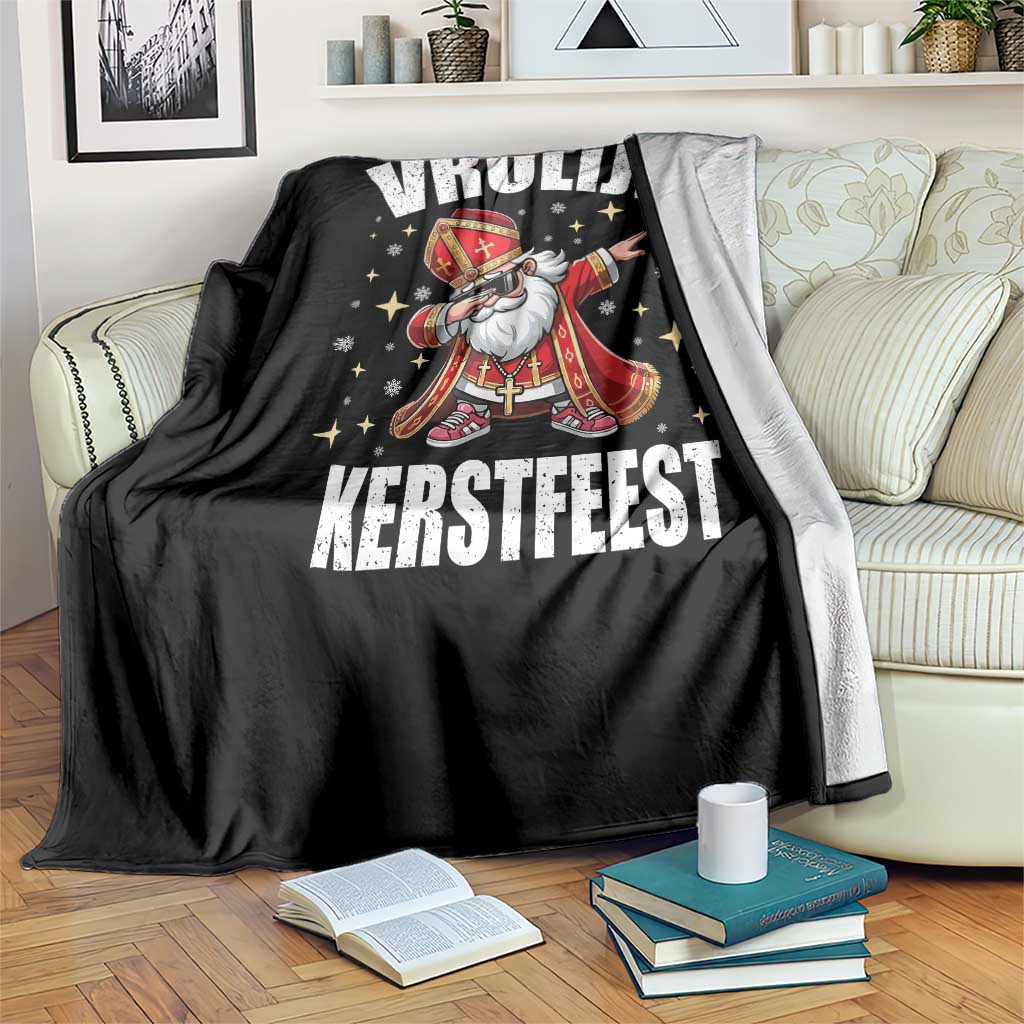 Dutch Christmas Throw Blanket Vrolijk Kerstfeest Dabiing Sinterklaas Santa TS11 Print Your Wear
