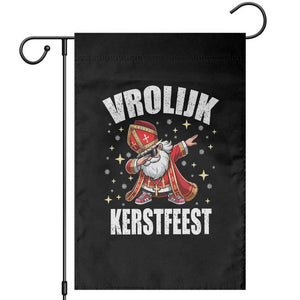 Dutch Christmas Garden Flag Vrolijk Kerstfeest Dabiing Sinterklaas Santa TS11 Black Print Your Wear