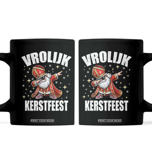 Dutch Christmas Coffee Mug Vrolijk Kerstfeest Dabiing Sinterklaas Santa TS11 Black Print Your Wear