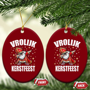 Dutch Christmas Ceramic Ornament Vrolijk Kerstfeest Dabiing Sinterklaas Santa TS11 Print Your Wear