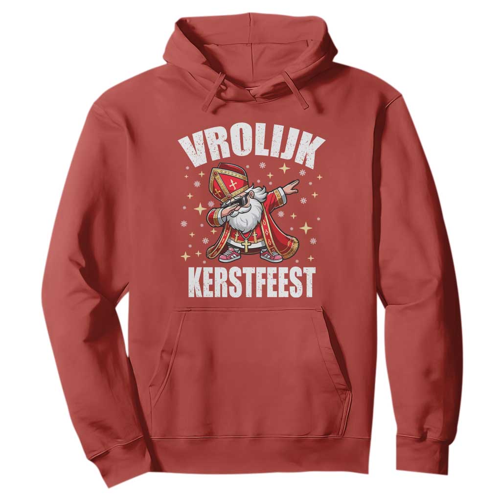 Dutch Christmas Hoodie Vrolijk Kerstfeest Dabiing Sinterklaas Santa TS11 Red Print Your Wear