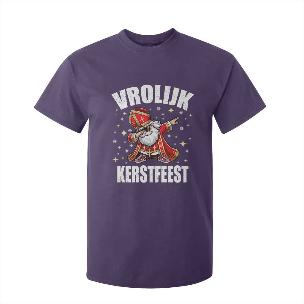 Dutch Christmas T Shirt For Kid Vrolijk Kerstfeest Dabiing Sinterklaas Santa TS11 Purple Print Your Wear