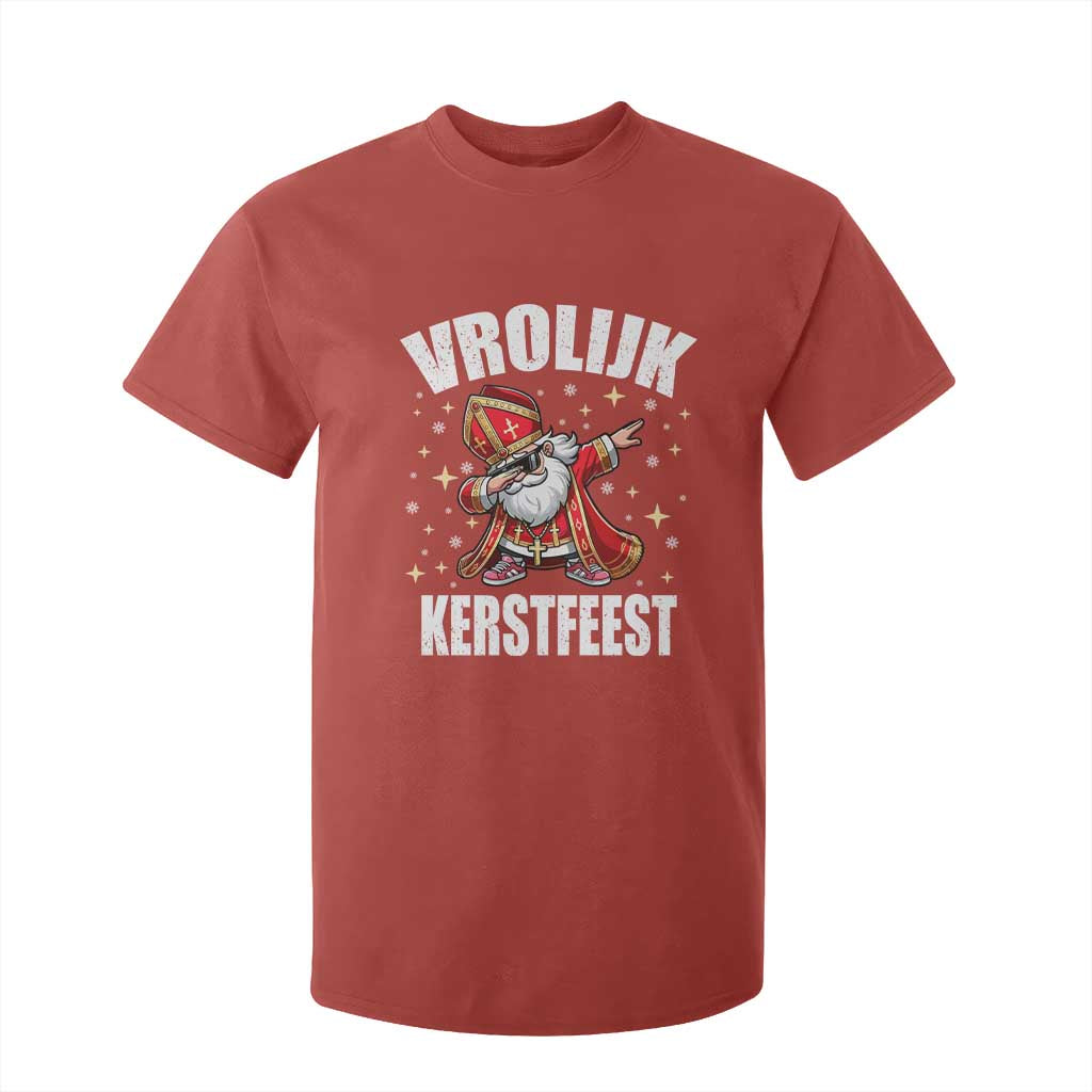 Dutch Christmas T Shirt For Kid Vrolijk Kerstfeest Dabiing Sinterklaas Santa TS11 Red Print Your Wear