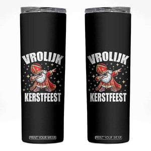 Dutch Christmas Skinny Tumbler Vrolijk Kerstfeest Dabiing Sinterklaas Santa TS11 Black Print Your Wear