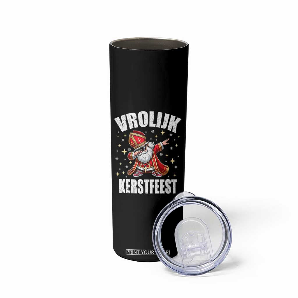 Dutch Christmas Skinny Tumbler Vrolijk Kerstfeest Dabiing Sinterklaas Santa TS11 Print Your Wear