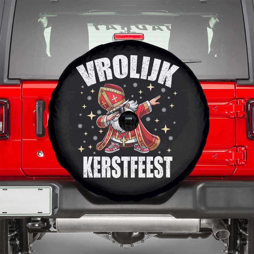 Dutch Christmas Spare Tire Cover Vrolijk Kerstfeest Dabiing Sinterklaas Santa TS11 Black Print Your Wear