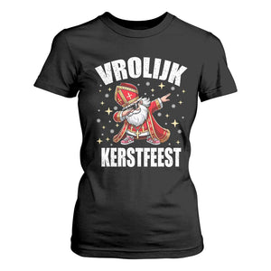 Dutch Christmas T Shirt For Women Vrolijk Kerstfeest Dabiing Sinterklaas Santa TS11 Black Print Your Wear