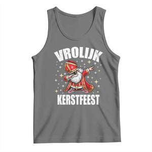 Dutch Christmas Tank Top Vrolijk Kerstfeest Dabiing Sinterklaas Santa - Print Your Wear