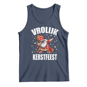 Dutch Christmas Tank Top Vrolijk Kerstfeest Dabiing Sinterklaas Santa - Print Your Wear